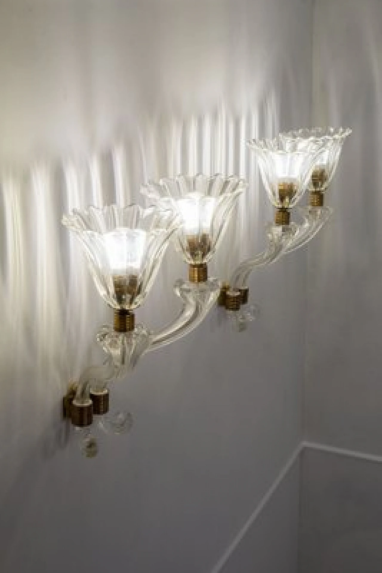 Pair of wall sconces attributed to Archimede Seguso, 1930s 4