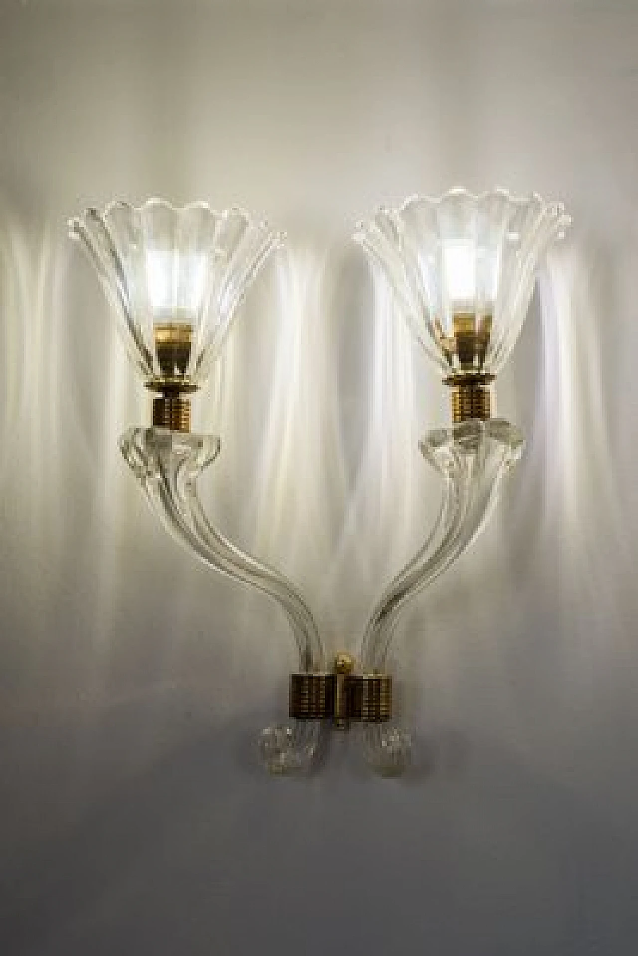 Pair of wall sconces attributed to Archimede Seguso, 1930s 9