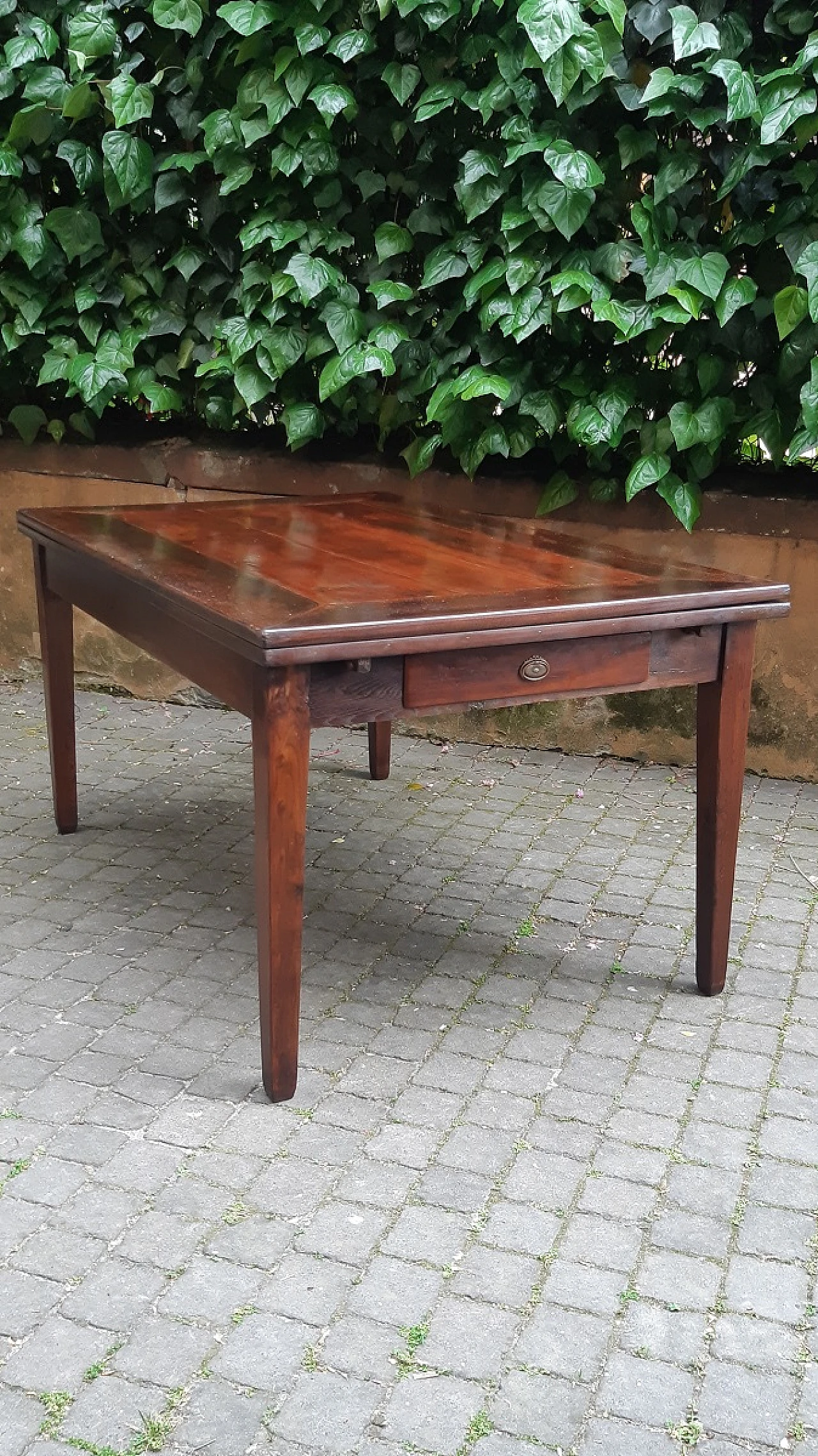 Emilian walnut, elm and cherry wood extendable table 5