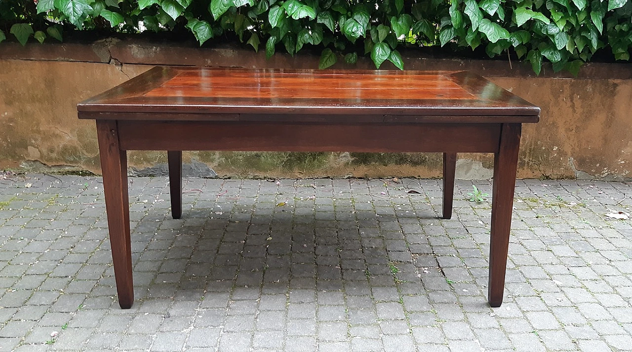 Emilian walnut, elm and cherry wood extendable table 11