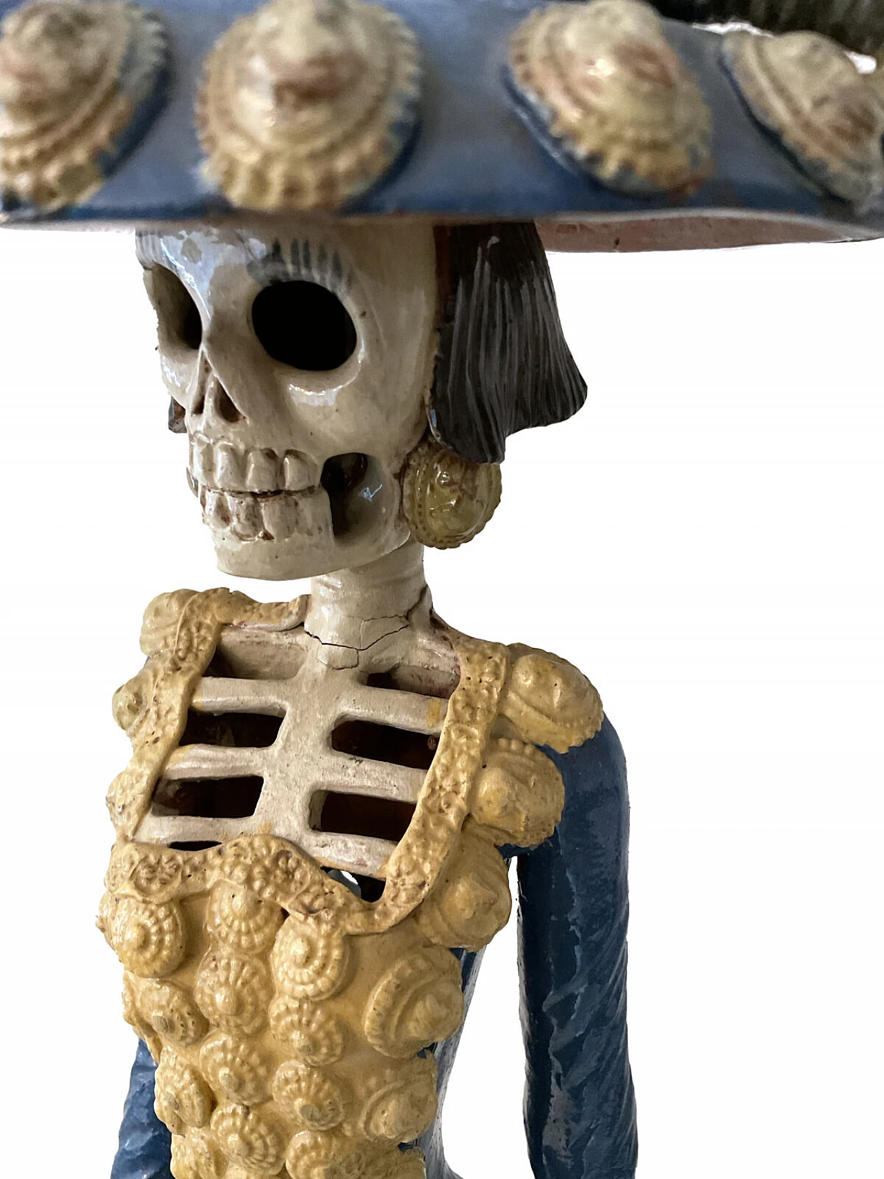 Catrina, Mexican painted terracotta sculpture, 1950s 6