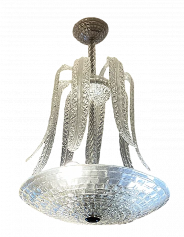 Murano glass chandelier with leaves by Barovier & Toso, 1940s