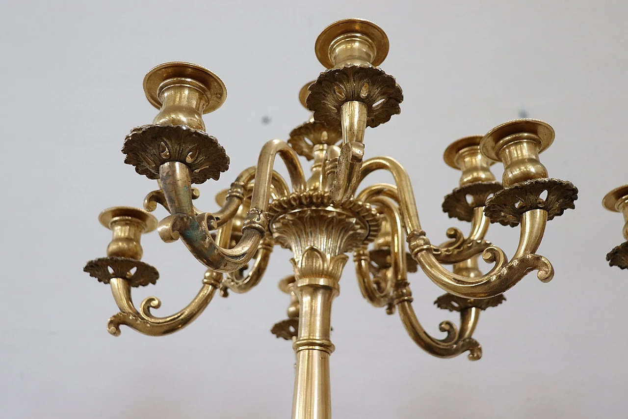 Pair of gilded bronze candlesticks, late 19th century 3