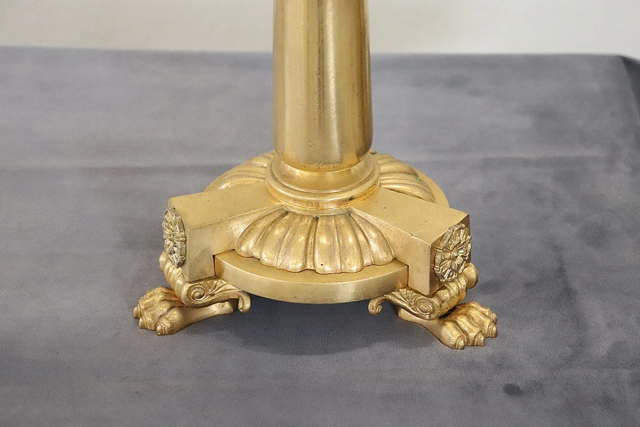 Pair of gilded bronze candlesticks, late 19th century 8