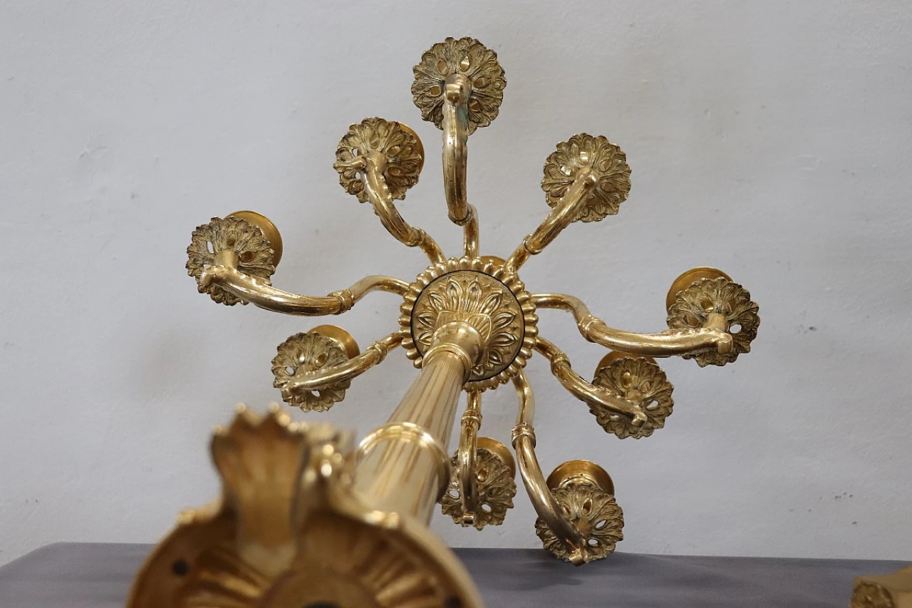 Pair of gilded bronze candlesticks, late 19th century 13