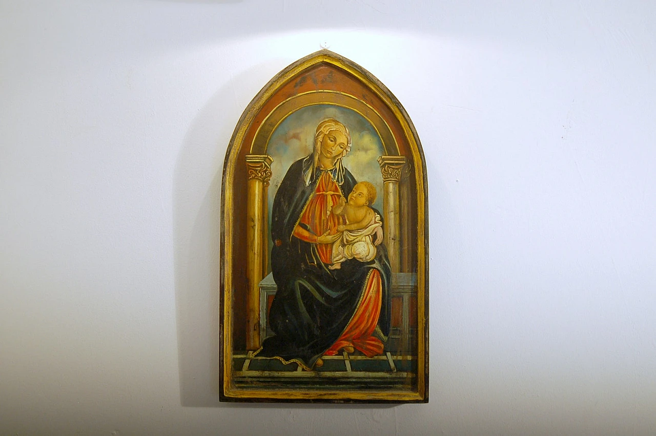 Madonna of the Roses, painting on panel, 19th century 1