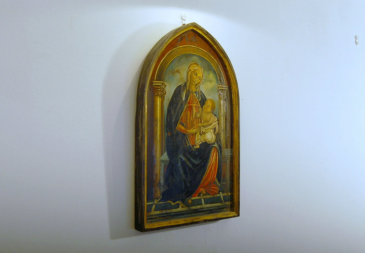 Madonna of the Roses, painting on panel, 19th century 2