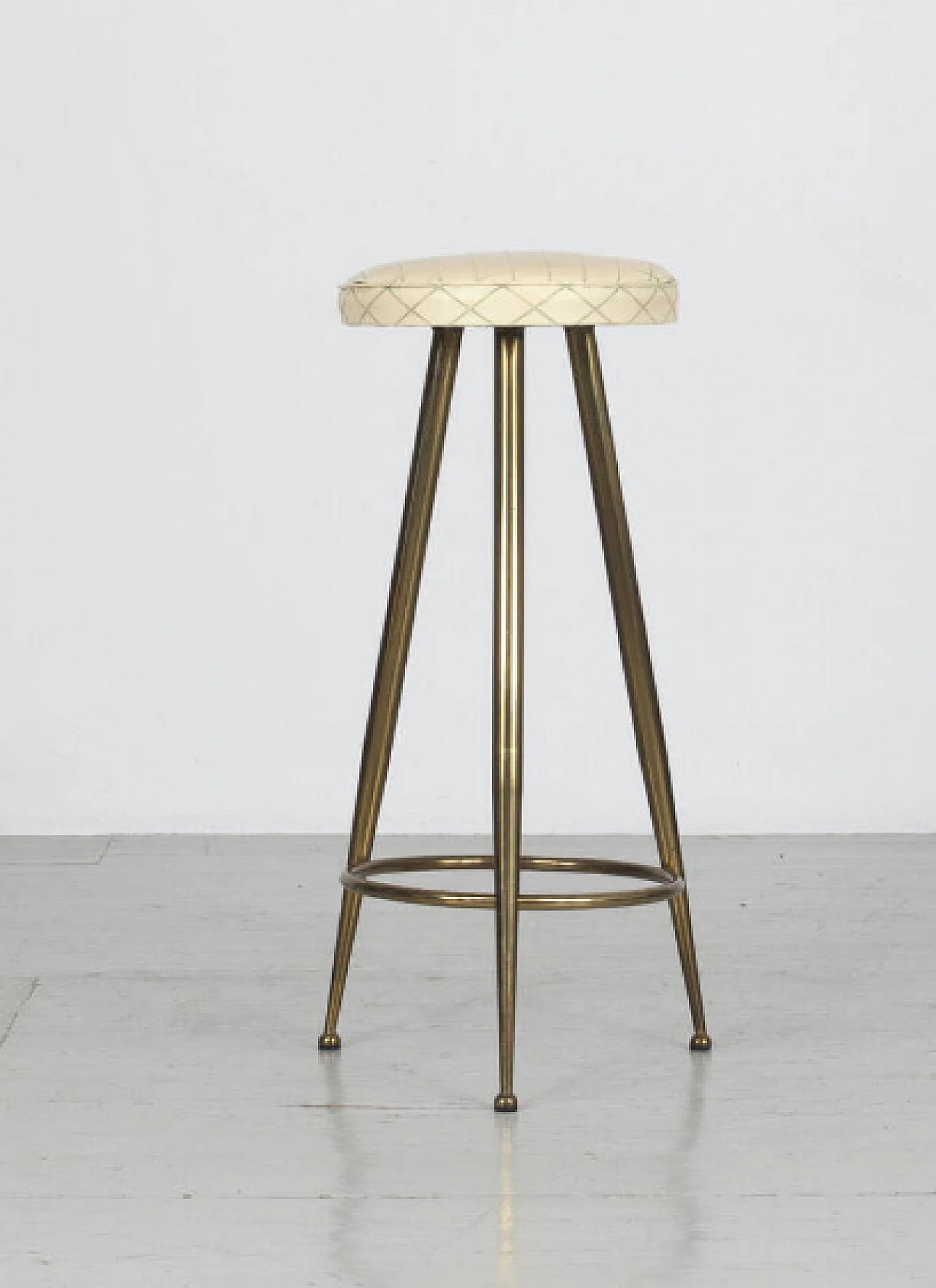 Pair of brass stools in Gio Ponti style, 1950s 2