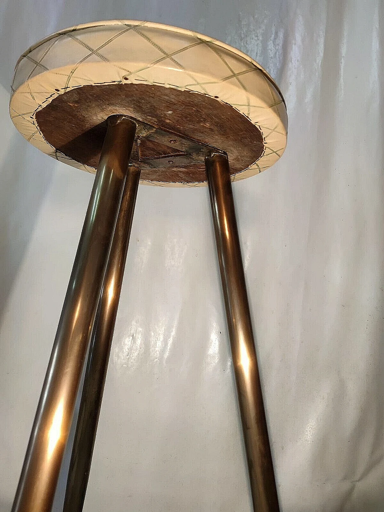 Pair of brass stools in Gio Ponti style, 1950s 7