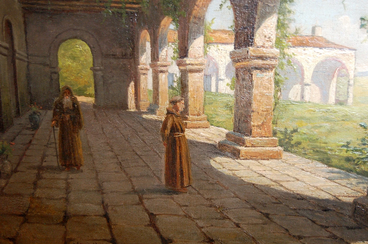 Achille Vianelli, The Cloister, oil on canvas, 1886 5