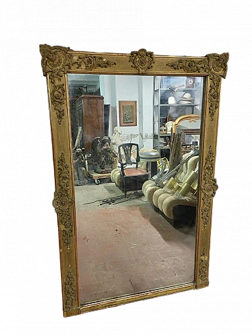 Wood and gilded pastiglia mirror, mid-19th century