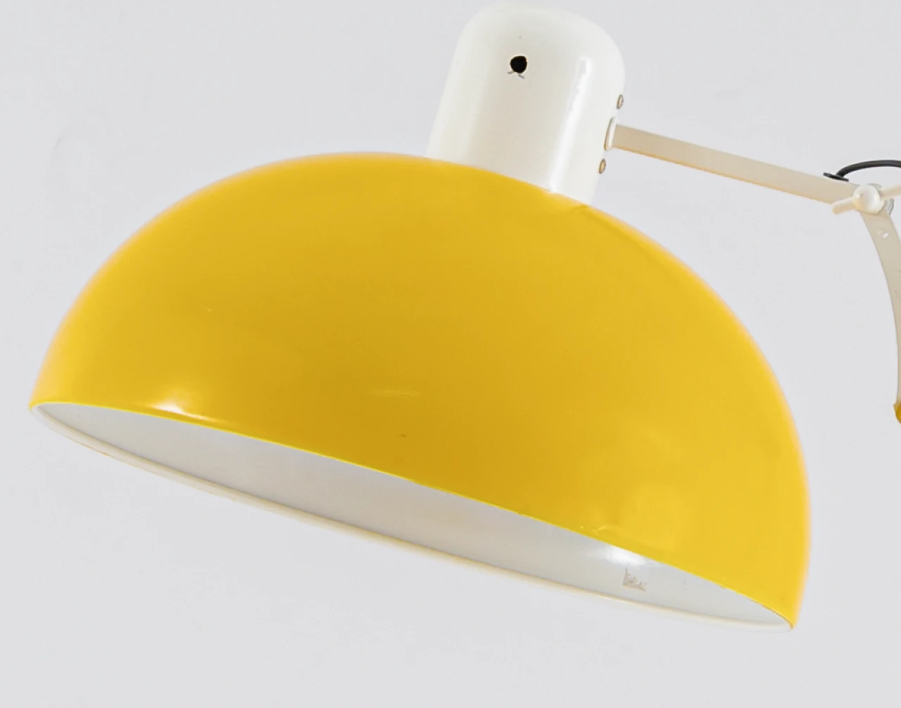 White and yellow painted metal floor lamp, 1970s 4