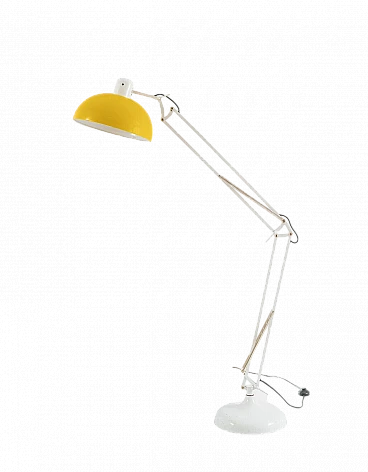 White and yellow painted metal floor lamp, 1970s