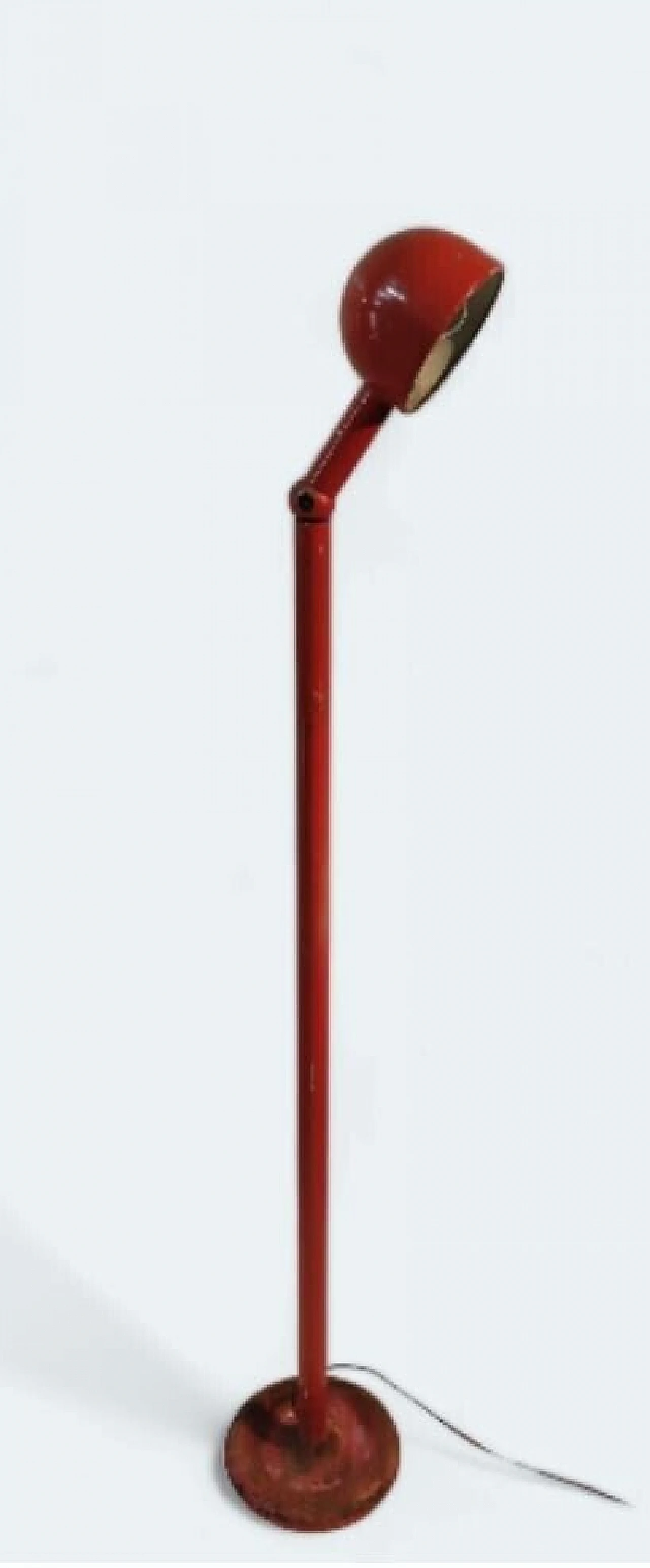 Red varnished metal floor lamp by Stilnovo, 1960s 1