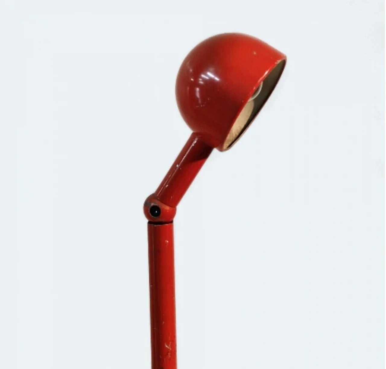 Red varnished metal floor lamp by Stilnovo, 1960s 5