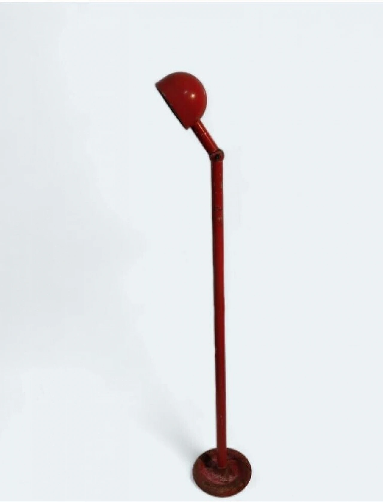 Red varnished metal floor lamp by Stilnovo, 1960s 9