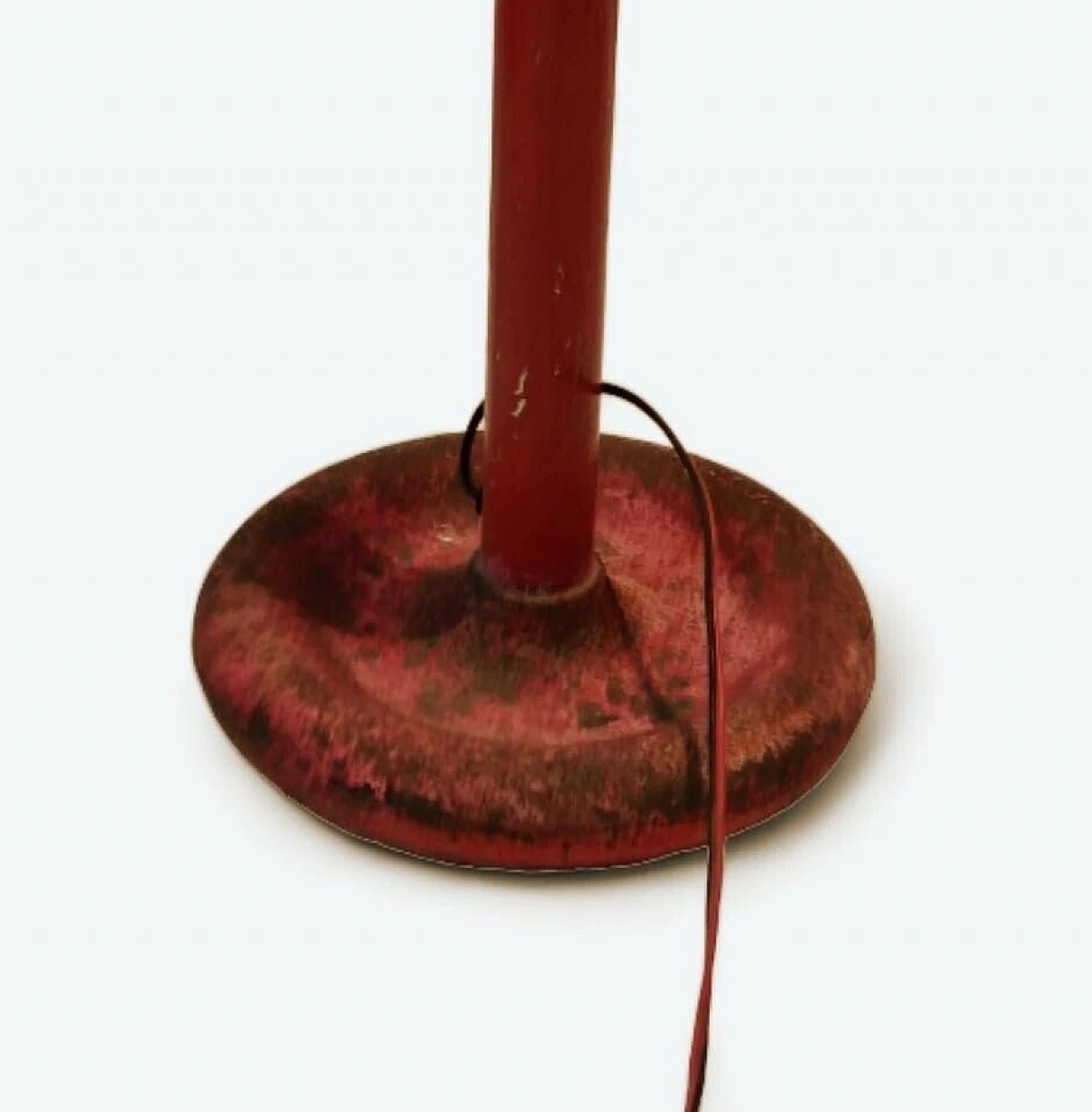 Red varnished metal floor lamp by Stilnovo, 1960s 11