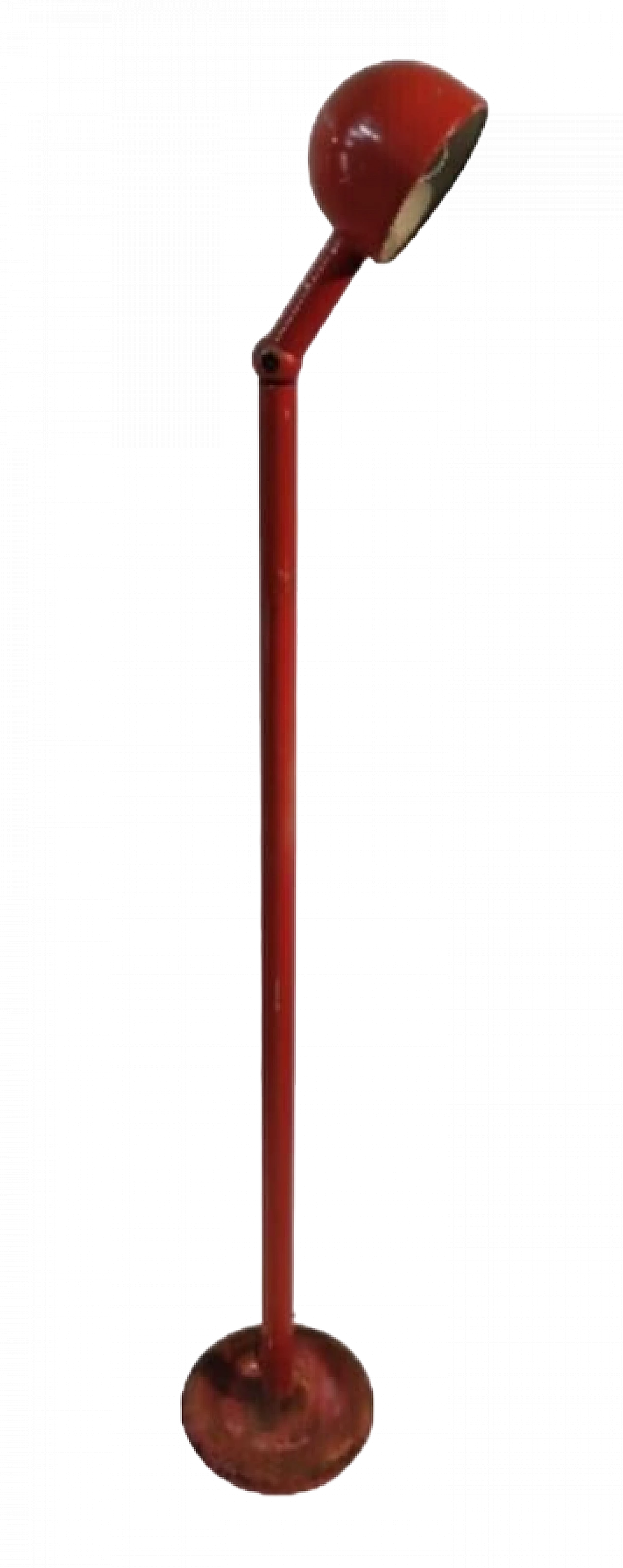 Red varnished metal floor lamp by Stilnovo, 1960s 14