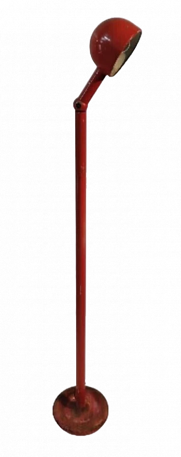 Red varnished metal floor lamp by Stilnovo, 1960s