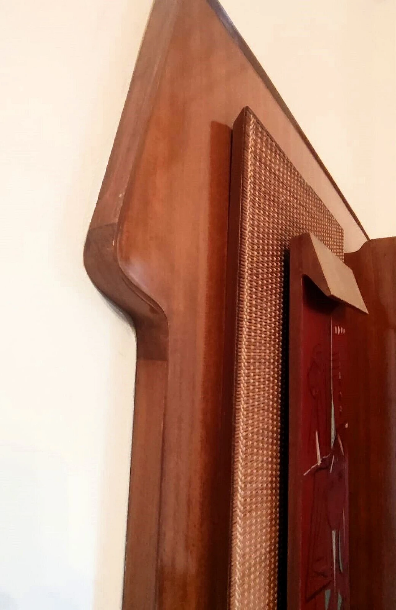 Ash corner bookcase with lacquered details, 1950s 15