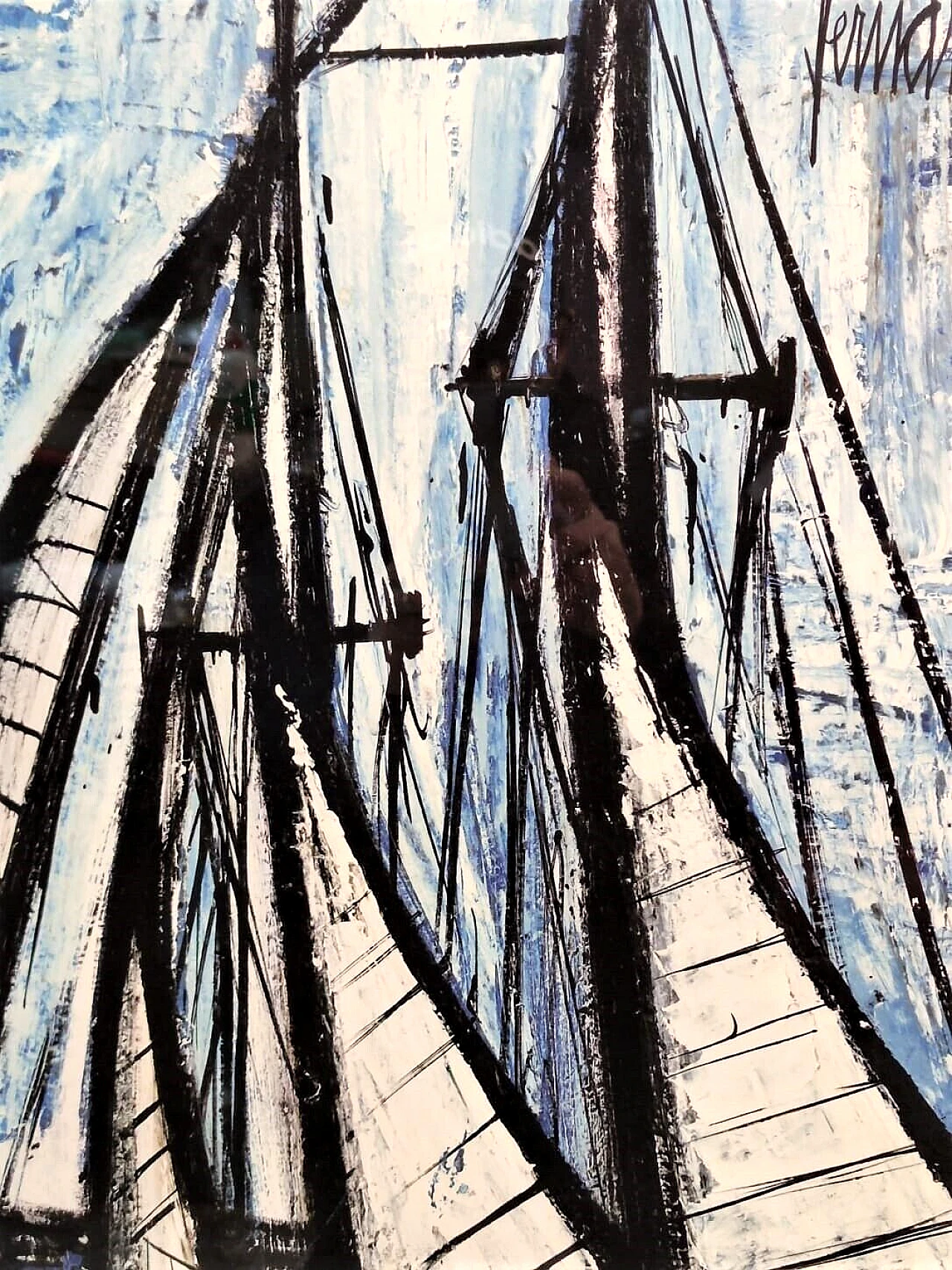 Bernard Buffett, The Yacht, lithograph on cardboard, 1959 12