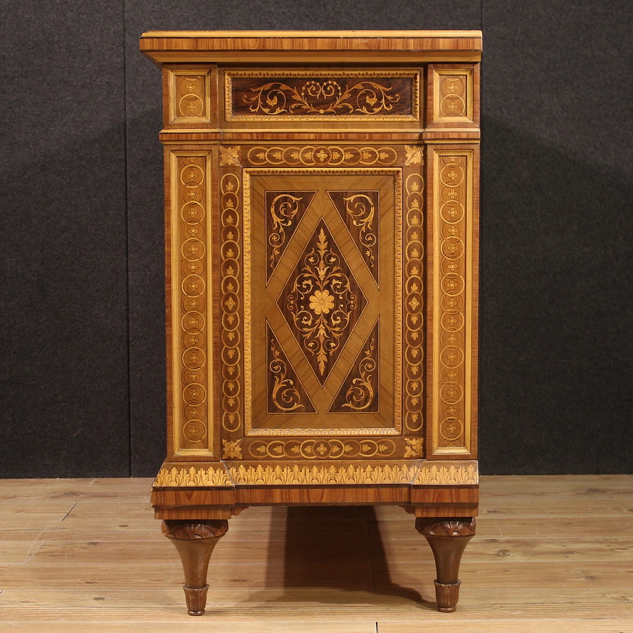 Inlaid Louis XVI-style chest of drawers, 1960s 4