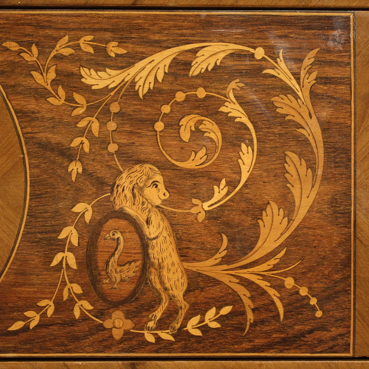 Inlaid Louis XVI-style chest of drawers, 1960s 8