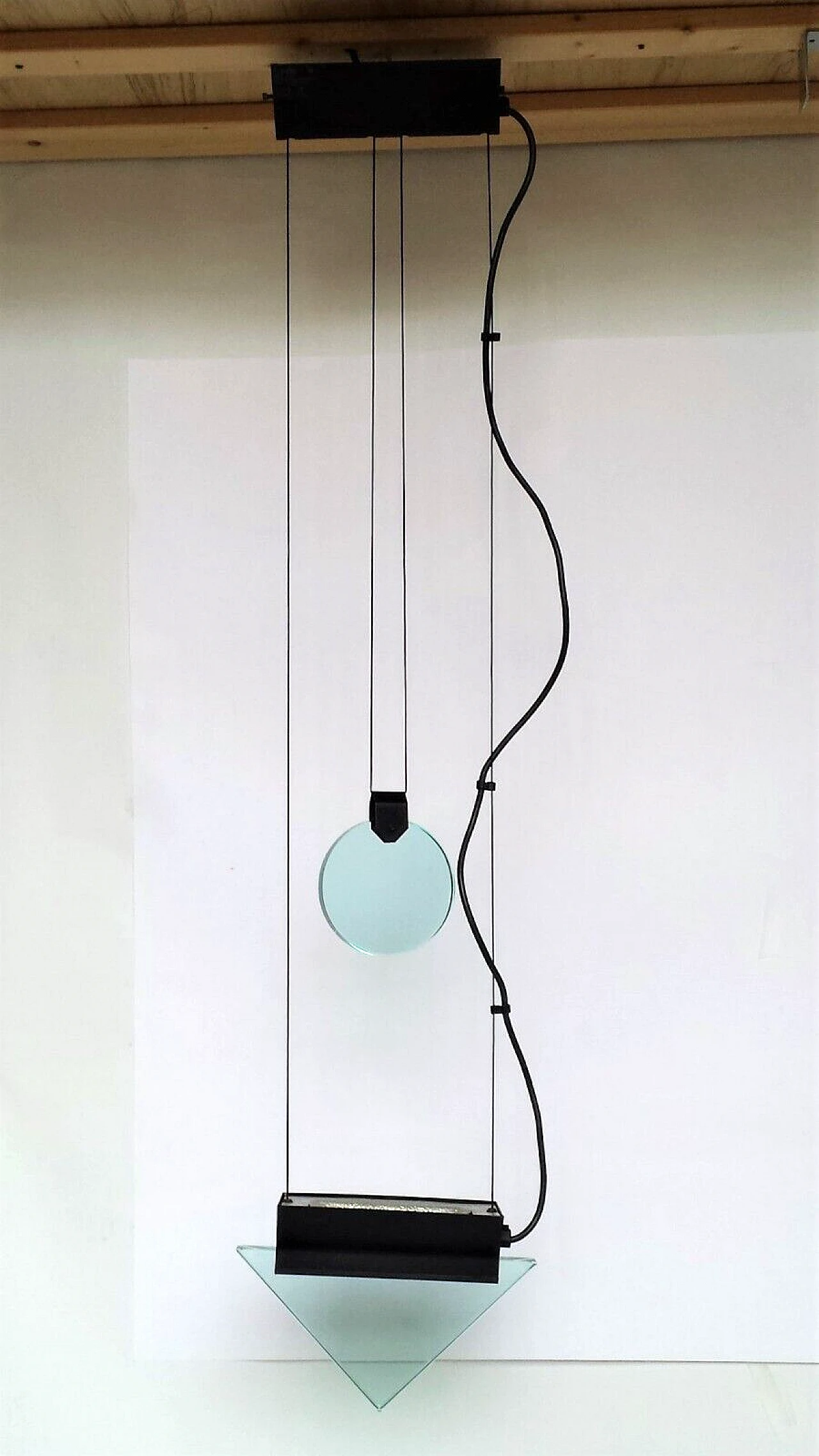 Tria chandelier by Roberto Cardin for Fontana Arte, 1980s 1