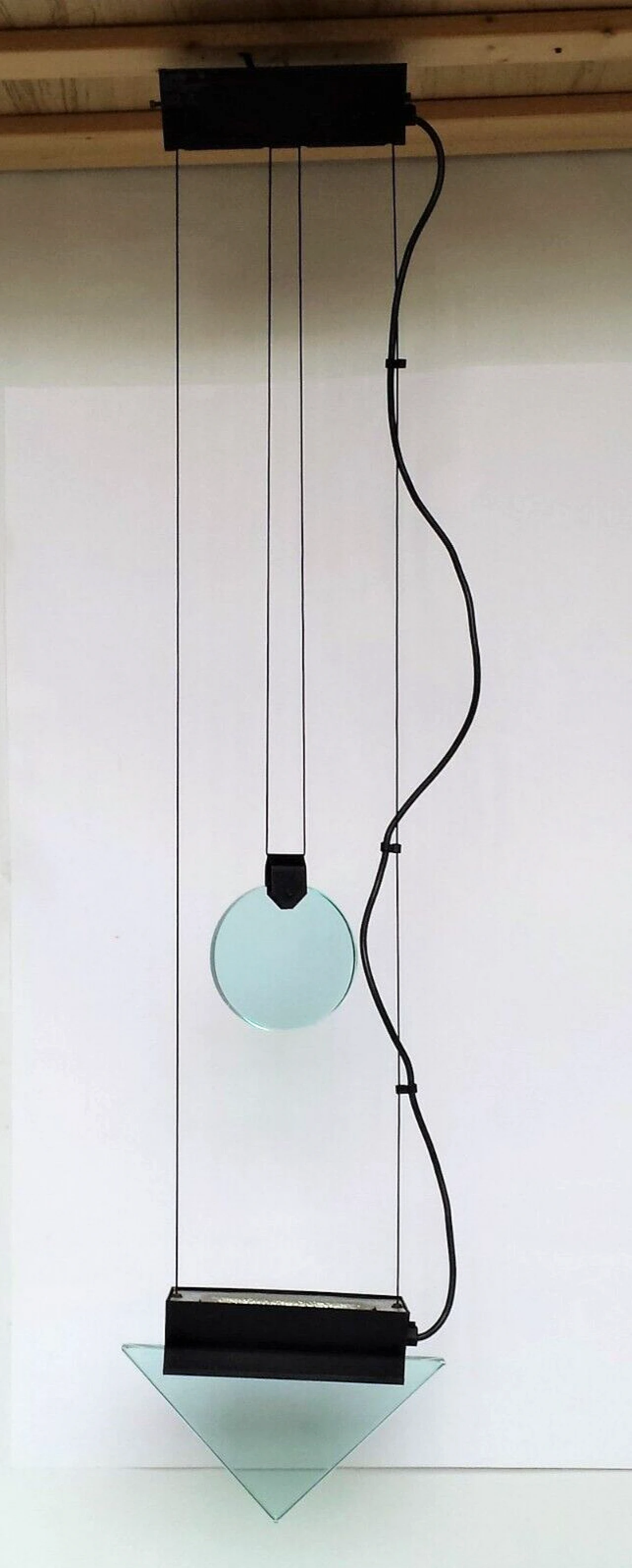 Tria chandelier by Roberto Cardin for Fontana Arte, 1980s 2