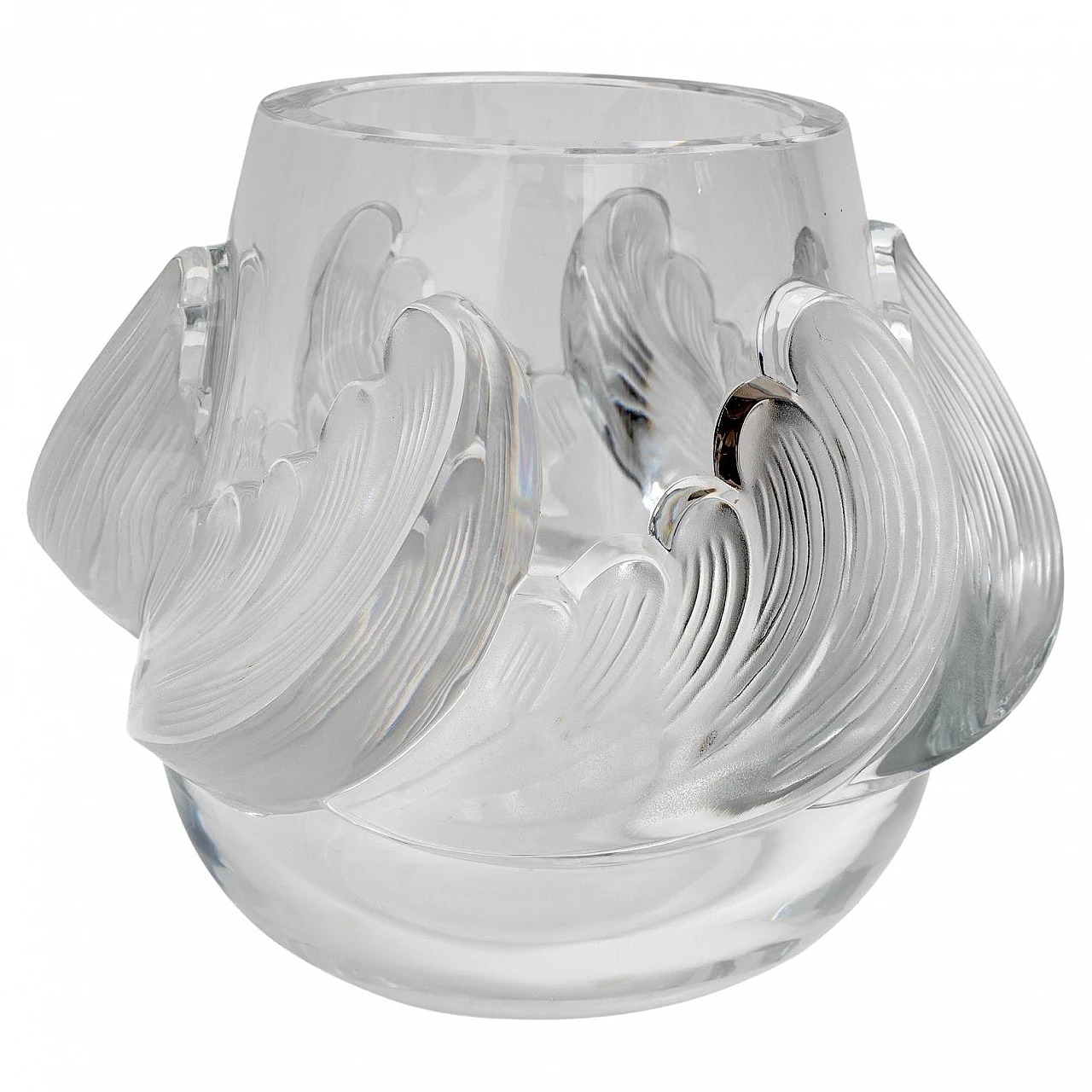 Lalique crystal Vagues vase, 1960s 1