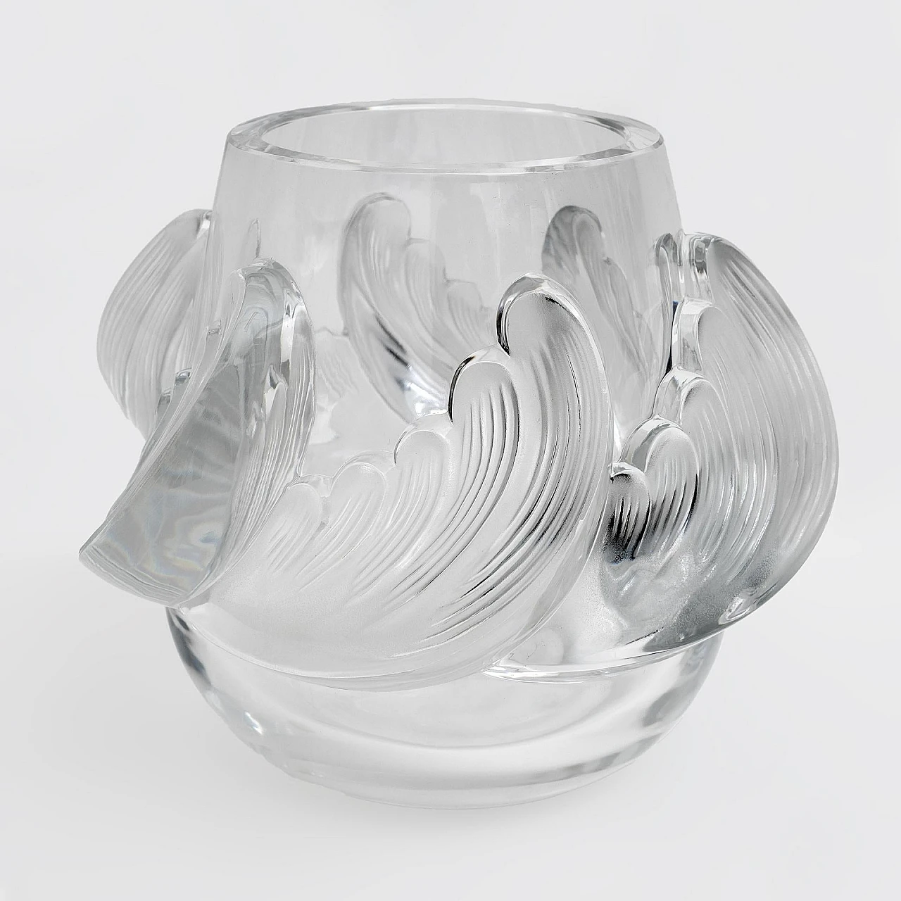 Lalique crystal Vagues vase, 1960s 4