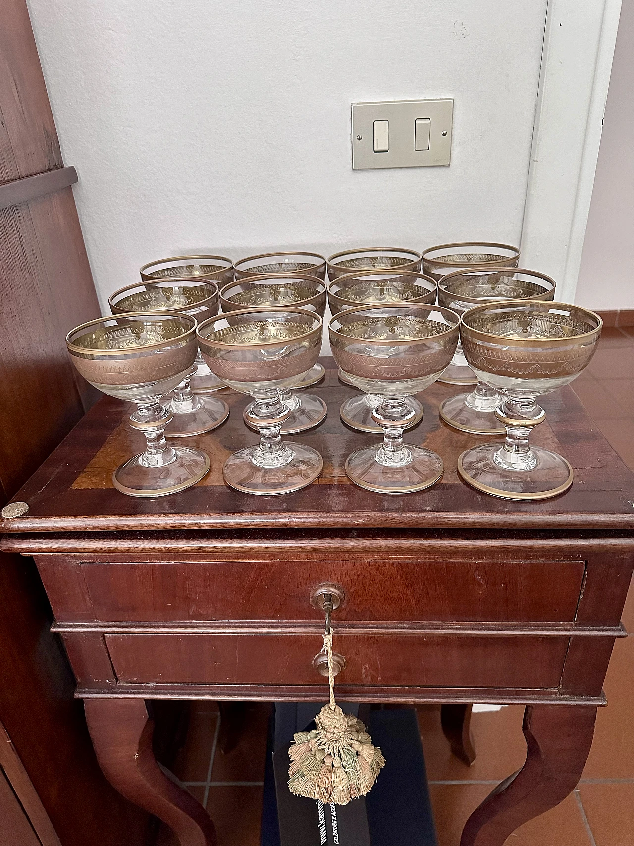 46 Tumblers in blown glass with pure gold decoration, 19th century 2