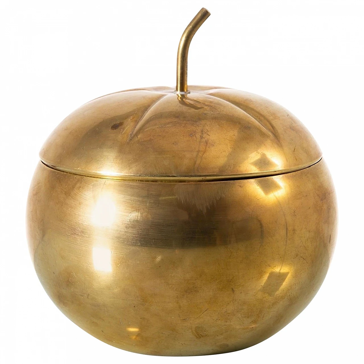 Brass ice bucket in the shape of a pumpkin, 1970s 1
