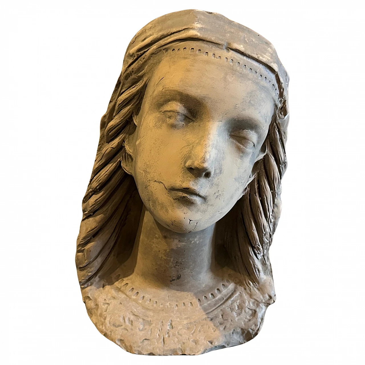 Terracotta head of a young woman, early 20th century 1