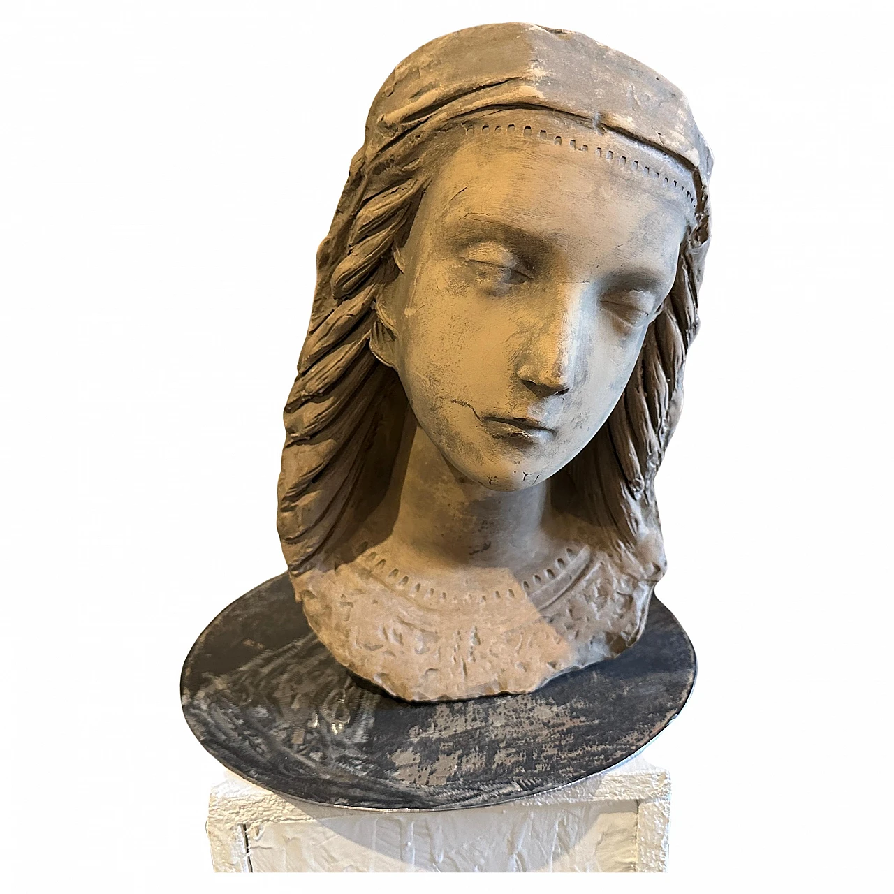 Terracotta head of a young woman, early 20th century 2