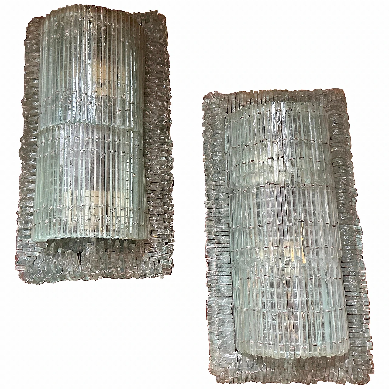 Pair of wall lamps in Murano glass by Poliarte, 1950s 1