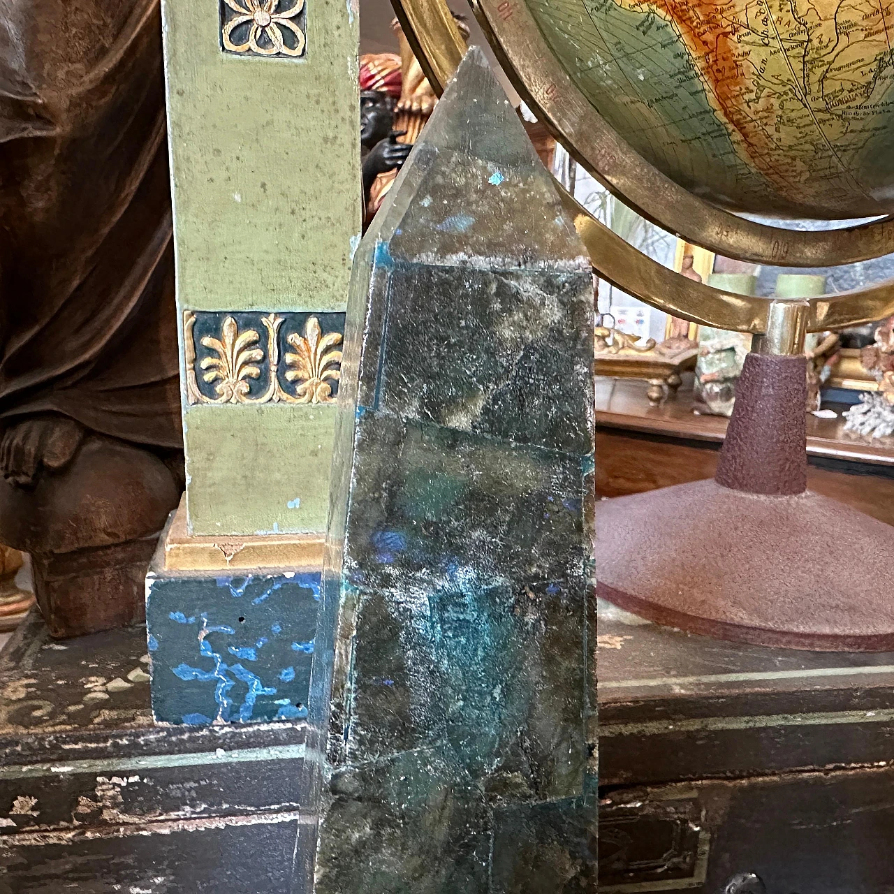 Pair of green marble and lapis lazuli obelisks, late 19th century 7