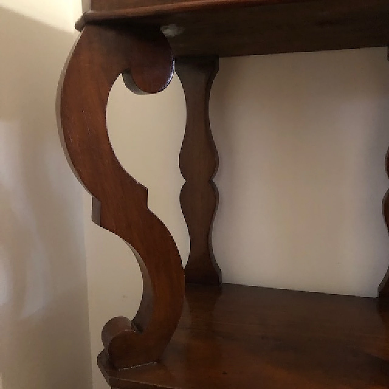 Pair of solid wood and marble bedside tables, early 20th century 10