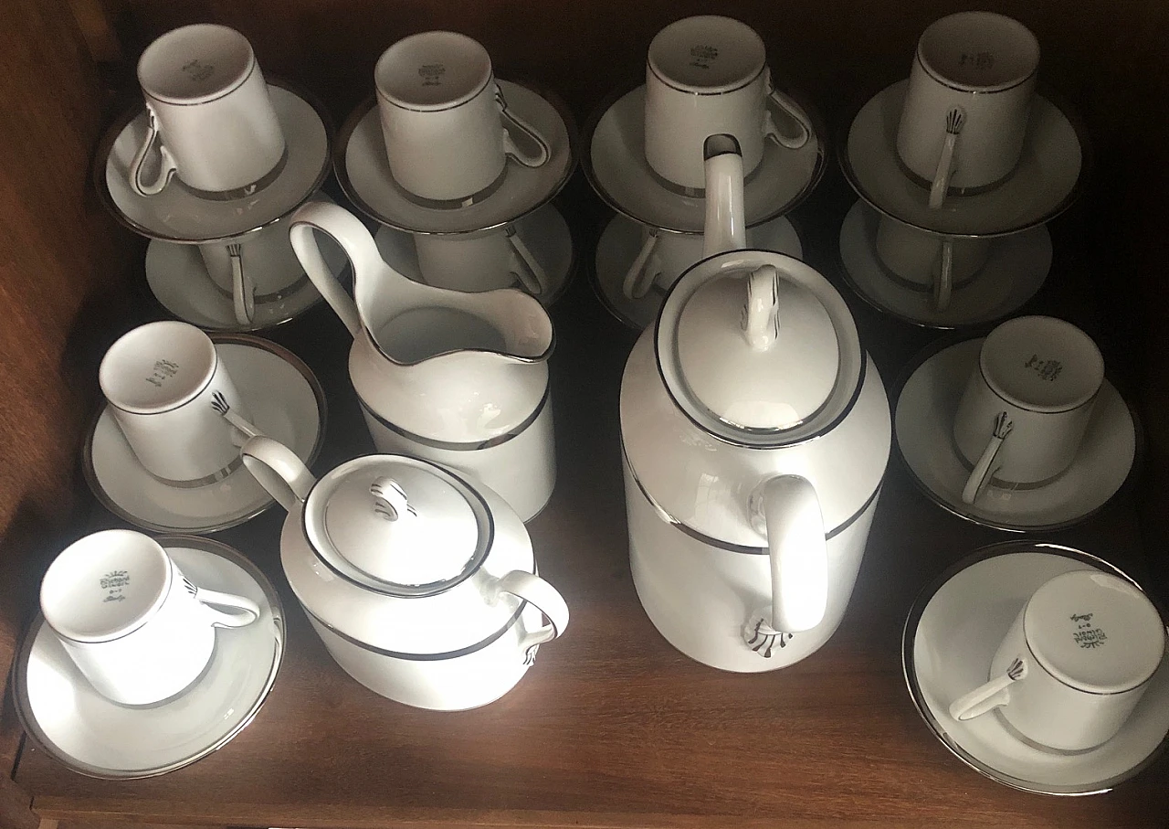 Platinum Impero coffee service by Richard Ginori, 1980s 1