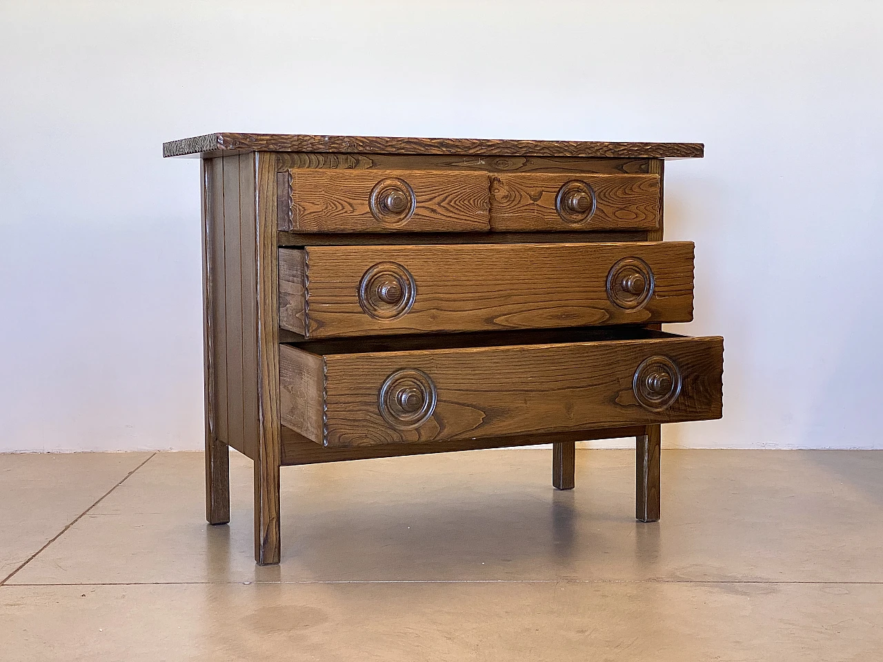 Pair of oak dresser with 4 drawers, 1960s 11