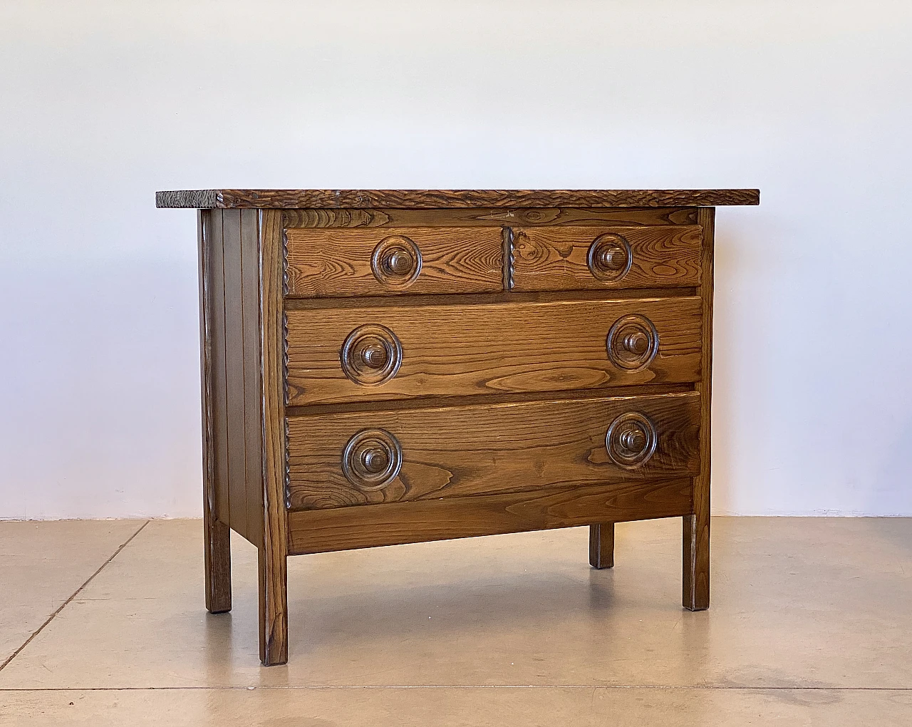 Pair of oak dresser with 4 drawers, 1960s 12