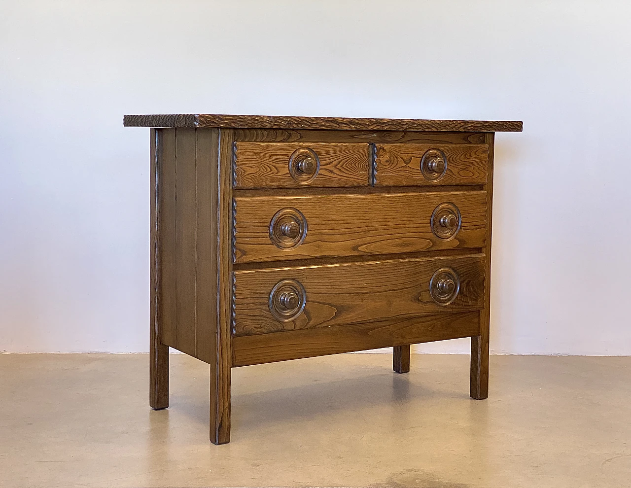 Pair of oak dresser with 4 drawers, 1960s 17