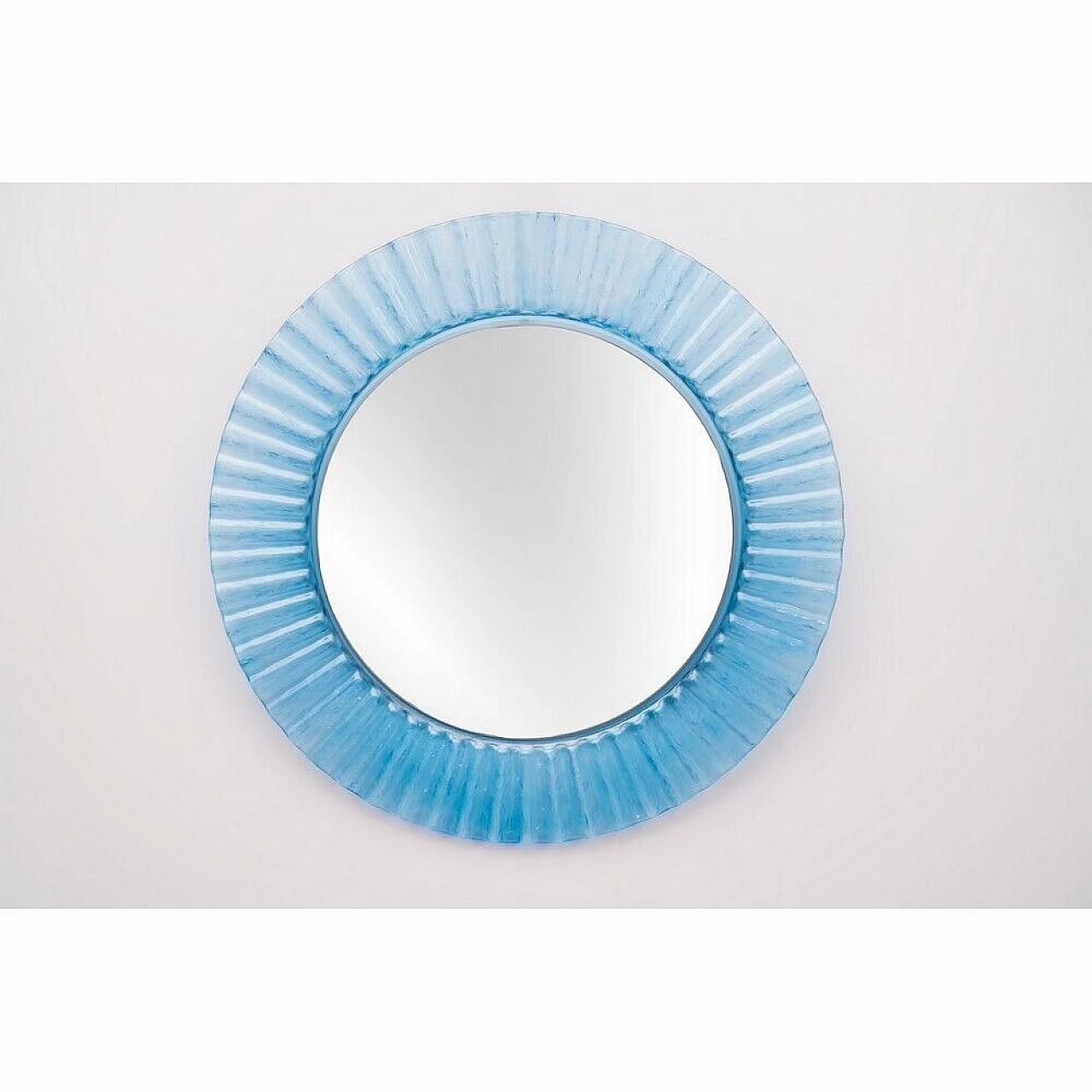 Pair of round pink and pale blue plastic mirrors, 1970s 11