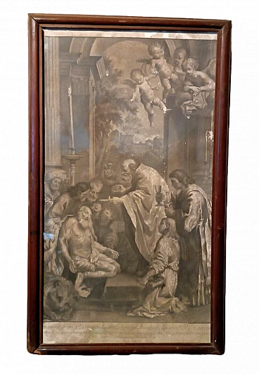 Jacob Frey, biblical scene, engraving, 18th century