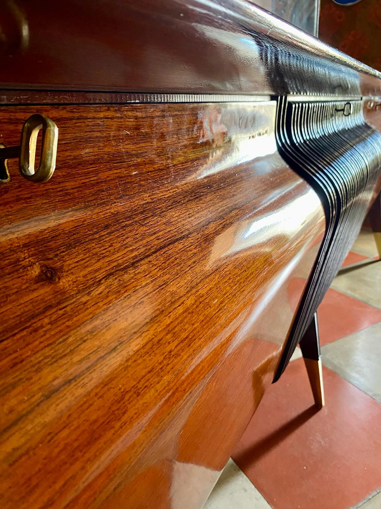 Sideboard in rosewood & mahogany by Osvaldo Borsani, 1950s 8