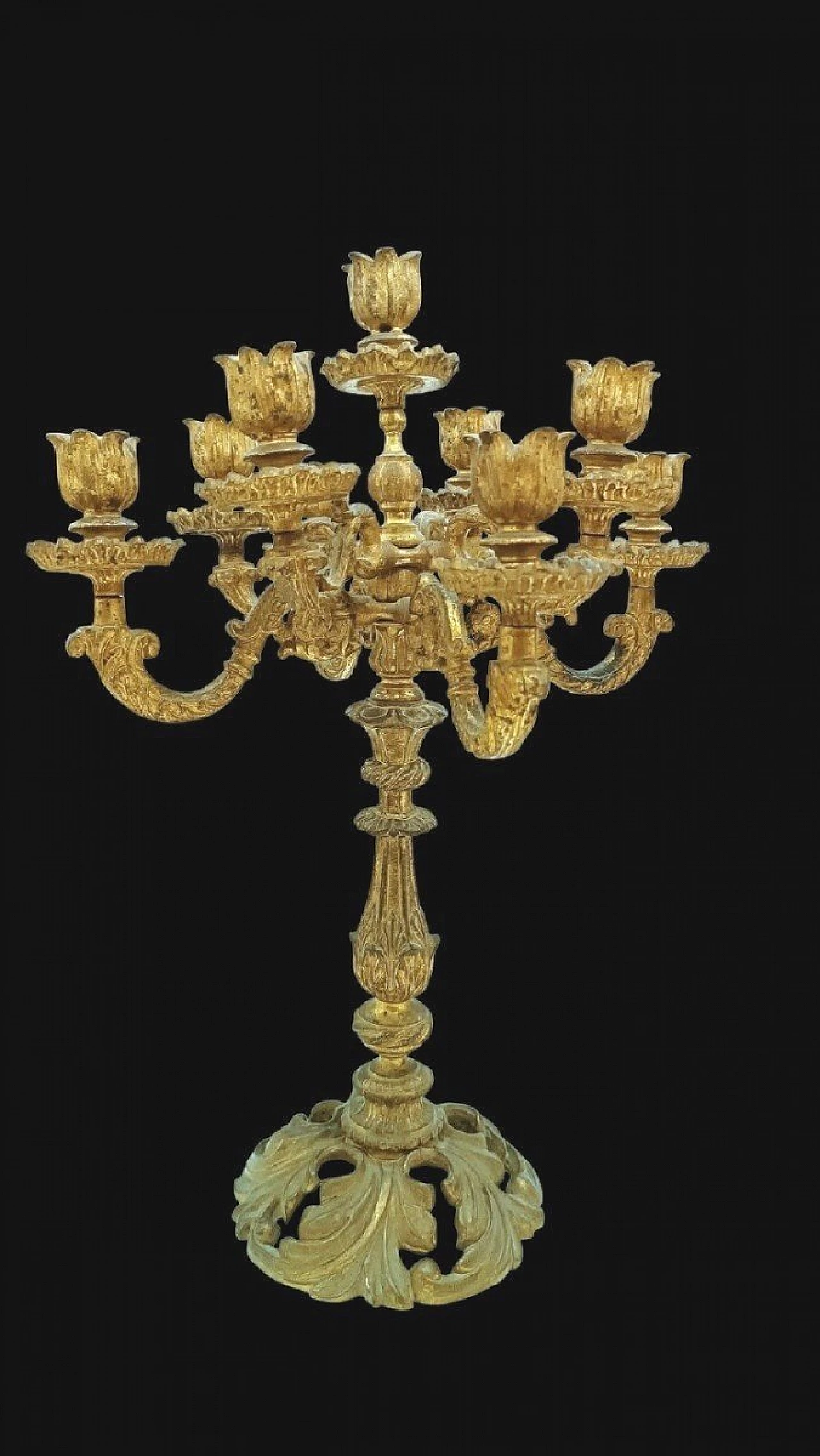 Pair of French gilded bronze candelabra, 19th century 3