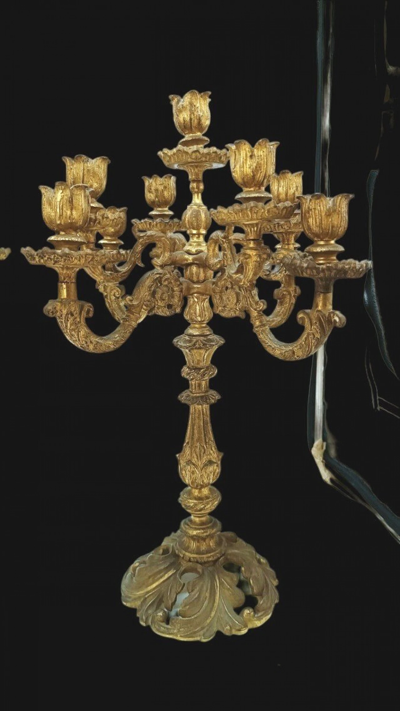 Pair of French gilded bronze candelabra, 19th century 4