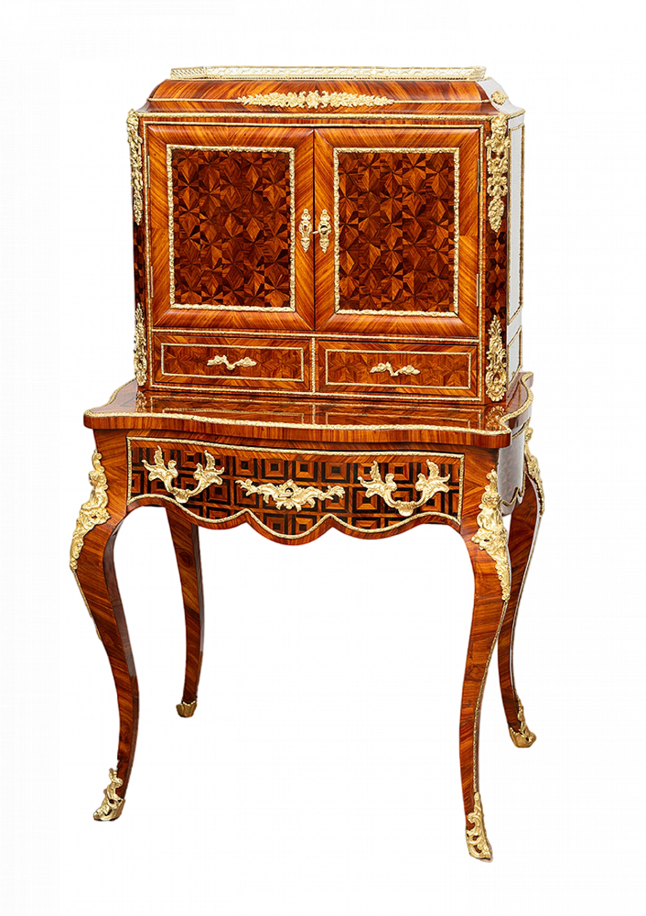 Bonheur du jour Napoleon III writing desk in exotic woods,19th century 10