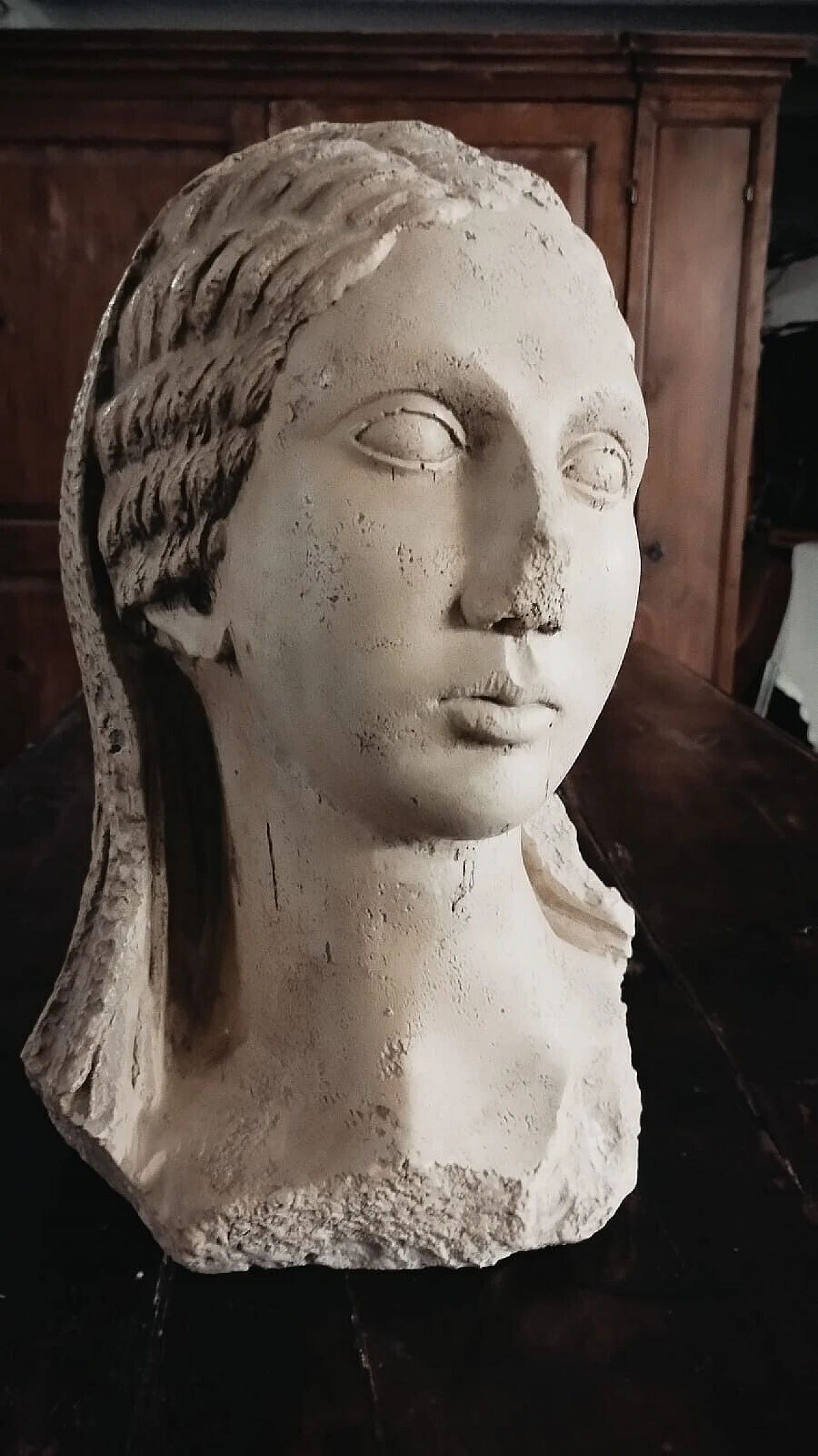 Greek woman's face, plaster sculpture, early 20th century 1