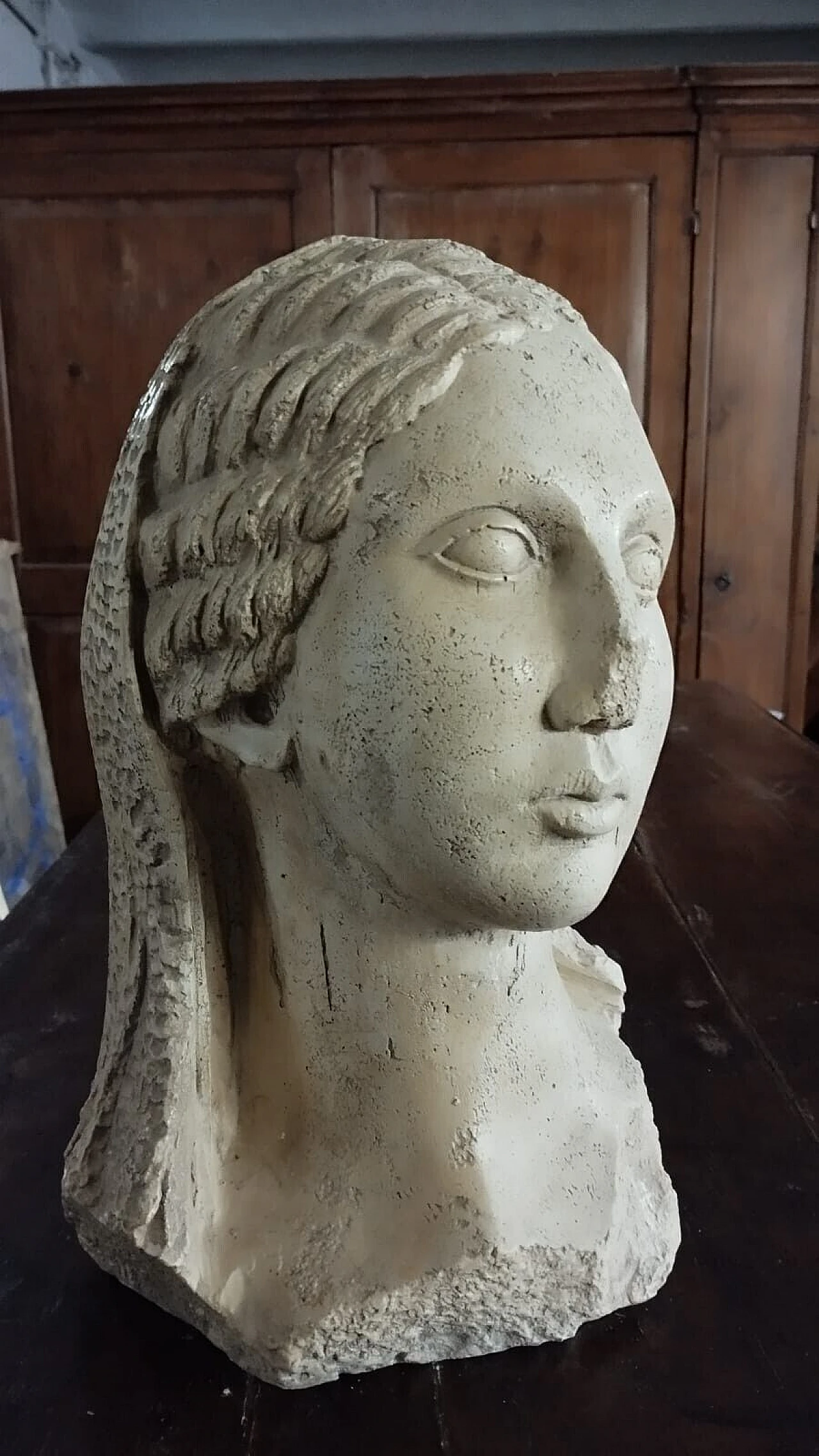 Greek woman's face, plaster sculpture, early 20th century 6